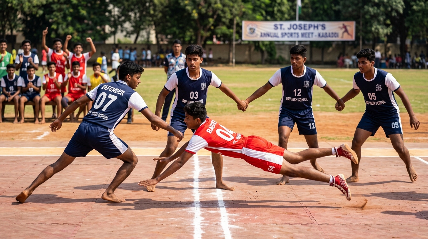 Students playing Kabaddi - Sports Grounds & Games